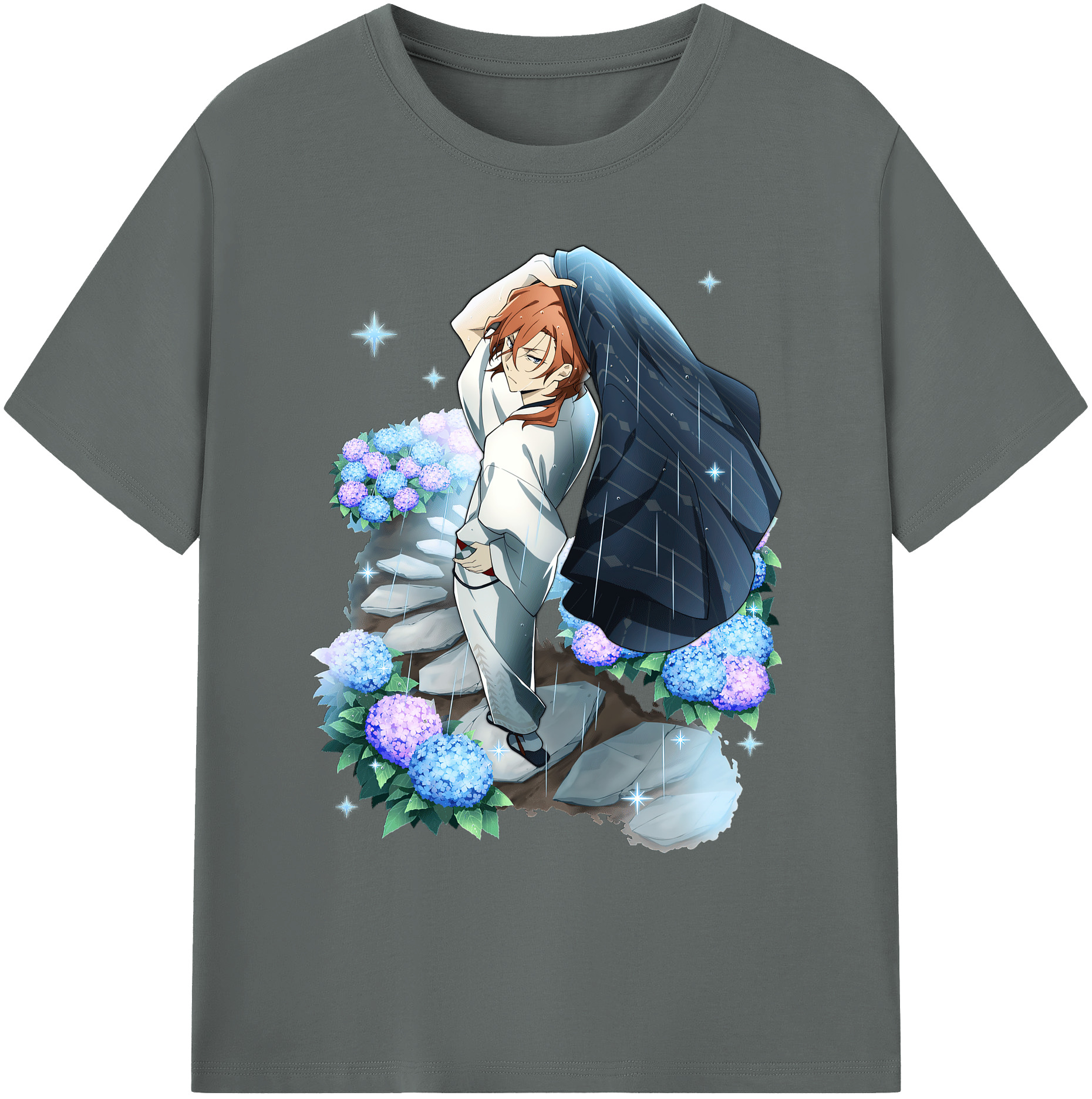 （画像用） 文豪ストレイドッグス Bungo Stray Dogs 綿100％ メンズ半袖Tシャツ｜肌触りやわらか＆通気性